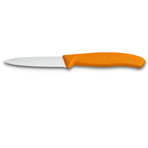 6.7636.L119 CUCHILLO MONDADOR DENTADO NARANJA 8 CM
