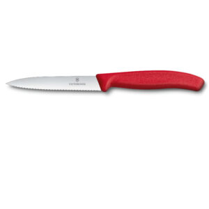 6.7731 CUCHILLO MONDADOR DENTADO ROJO 10 CM