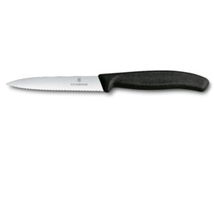 6.7733 CUCHILLO MONDADOR DENTADO NEGRO 10 CM